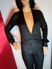 Nwot Beautiful Black Faux Leather Jumpsuit Size Large — photo 3
