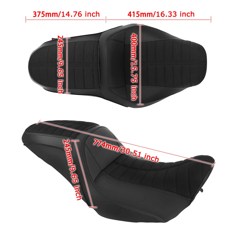 Assento traseiro dianteiro de gel de sílica para Harley Electra Glide Classic EFI FLHTCI 1997-2007 - Imagem 2 de 4
