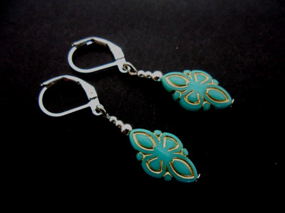 Handmade Orange Jade Silver Plated Leverback Drop Earrings – Dangly & Elegant