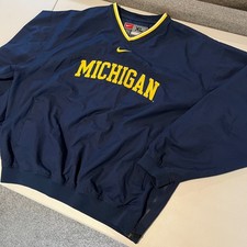 Vintage 90s Nike Michigan Wolverines Windbeaker Jacket Mens XL NCAA Blue Yellow