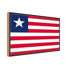 Holzschild 12x18 cm Liberias Liberia Flagge Fahne Wappen Deko Geschenk Holz Schi