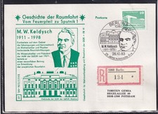 DDR  Bausteinkarte 49 M.W. Keldysch, Berlin 28.10.83