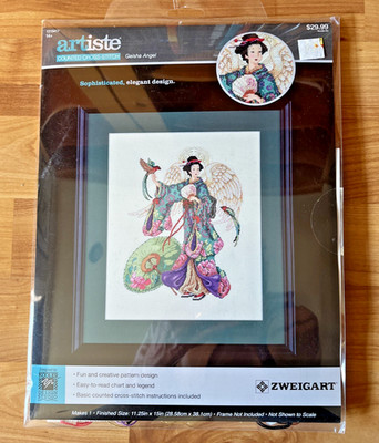 Artiste Cross Stich Kit Geisha Angel 1215417 Zweigart NEW OPEN