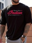 Indian Motorcycle Logo Printed T Shirt | 100% Cotton Loose Fit Casual Short Sle