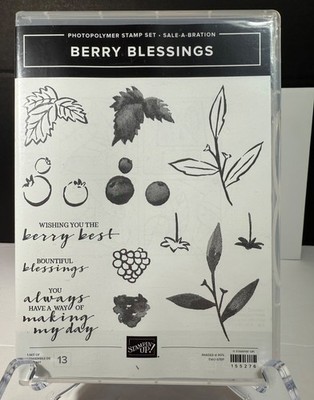 Stampin' Up- BERRY BLESSINGS 155276 -NEW- Clear Stamp Set- 2 step Stampin'