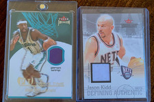 Fleer Premium Throwbacks NBA Basketball 2 Card Lot Davis Kidd Game-Worn Jersey
