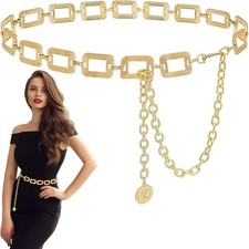 Gold Chain Belts For Women, Waist Chain For Women, Suitable For Dresses And Bla