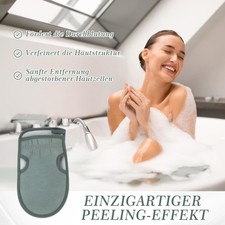 2x Hanf-Peelinghandschuhe – Raue Oberfläche Für Körper & Gesicht, 22x11 Cm, Mit Gummibund (Material: Leinenimitat)