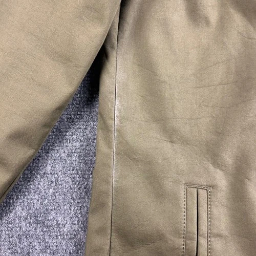 Topman Mens Olive Green Khaki Car Coat Jacket Size Small Hidden Button Placket image 4