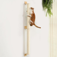 Cat Wall Scratcher, 60" Tall Wall Mounted Kitten Scratching Post, Sturdy Sisal C