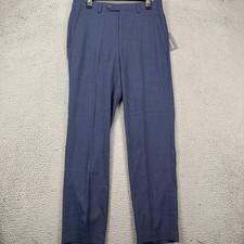 Michael Kors Monroe Pants Dress Mens 32X32 Blue Stretch Flat Front Office NEW