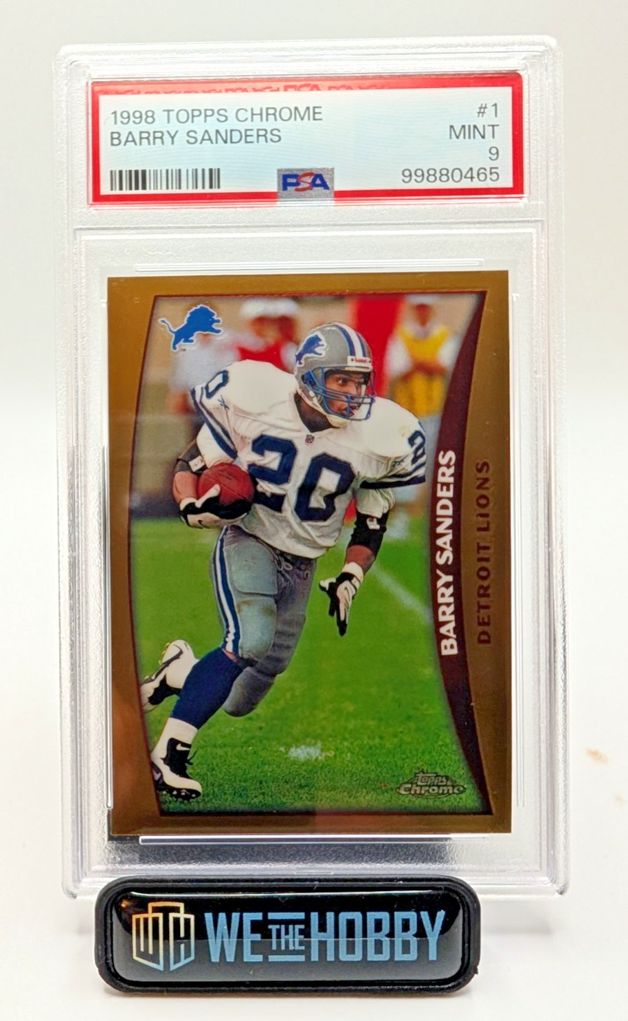 Barry Sanders 1998 Topps Chrome #1 PSA 9 NFL HOFer Detroit Lions