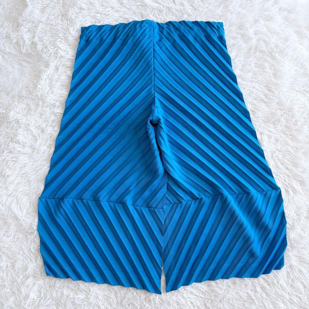 me ISSEY MIYAKE 25SS Pleated Wide Pants Blue MI51FF433 MIYAKE