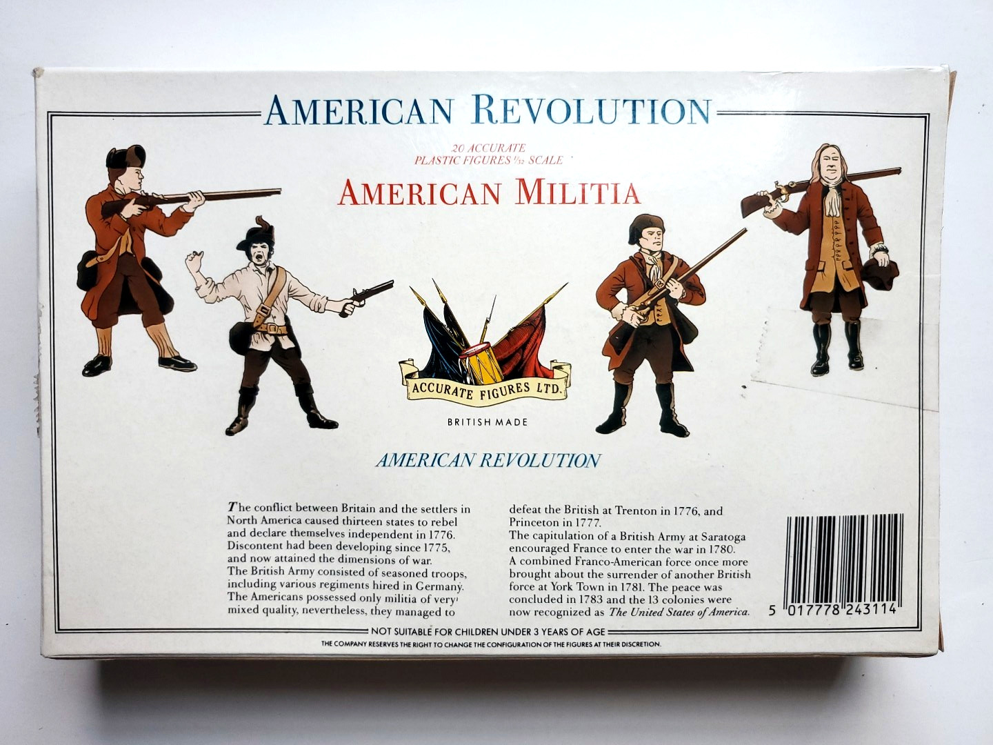 Accurate 1:32 American Revolution Militia 20 Figures in 10 Poses