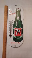 7 up 7up seven porcelain thermometer soda sign advertising drink pop Canada
