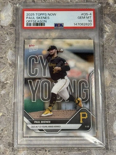 2025 TOPPS NOW OFFSEASON #OS-4 PAUL SKENES (CY YOUNG) PSA 10