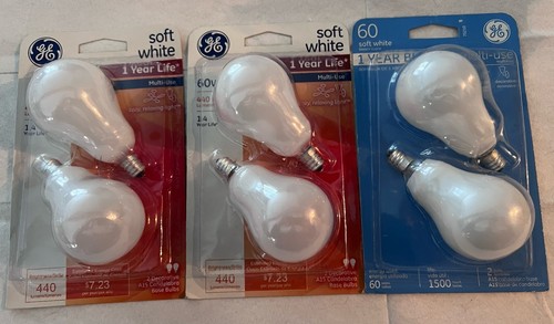 6 Sylvania 60W A15 Candelabra Base Ceiling Fan Bulbs