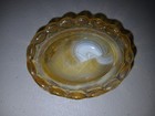 Boyd hen on nest salt cellars Slag Glass Caramel Yellow With White Miniature — photo 6