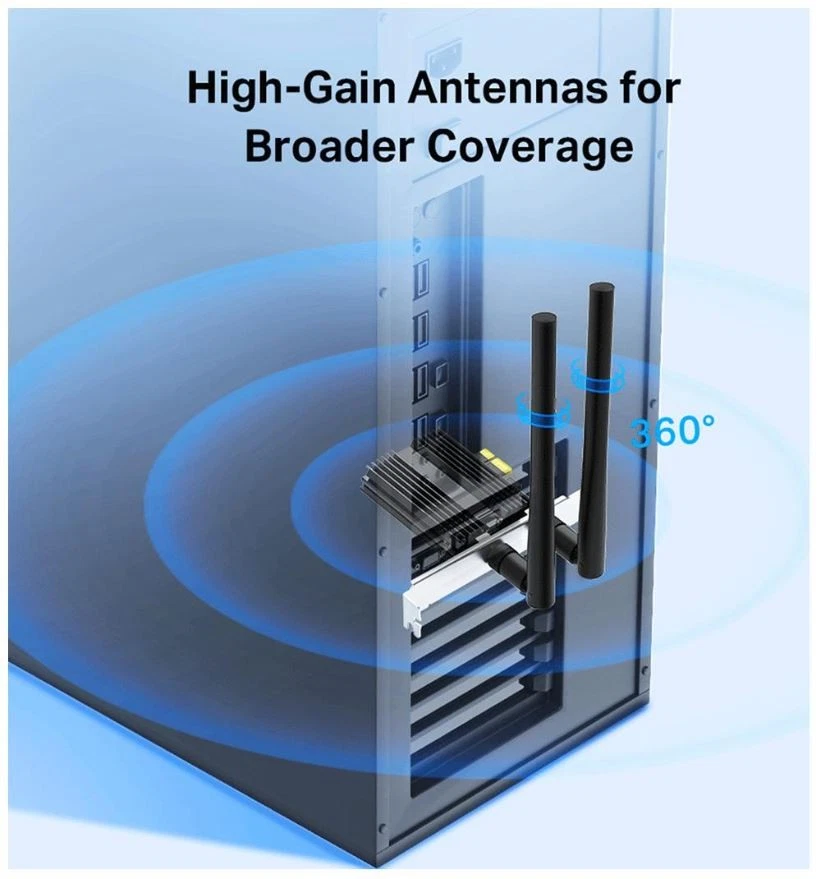 TP-LINK - AX3000 Kad WiFi PCI-Ex Dual Band WiFi 6 & Bluetooth 5.0 - Image 2 of 3