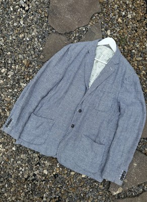 Massimo Alba Lin houndstooth blazer luxury Size 54R /44 R