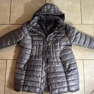 GUESS Hooded Full Zip Pockets Gray Puffer Jacket Girls 3X/3T