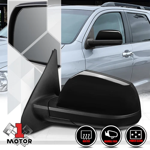 [L]Driver Side Power+Heated Foldable Replacement Mirror for 07-13 Sequoia/Tundra