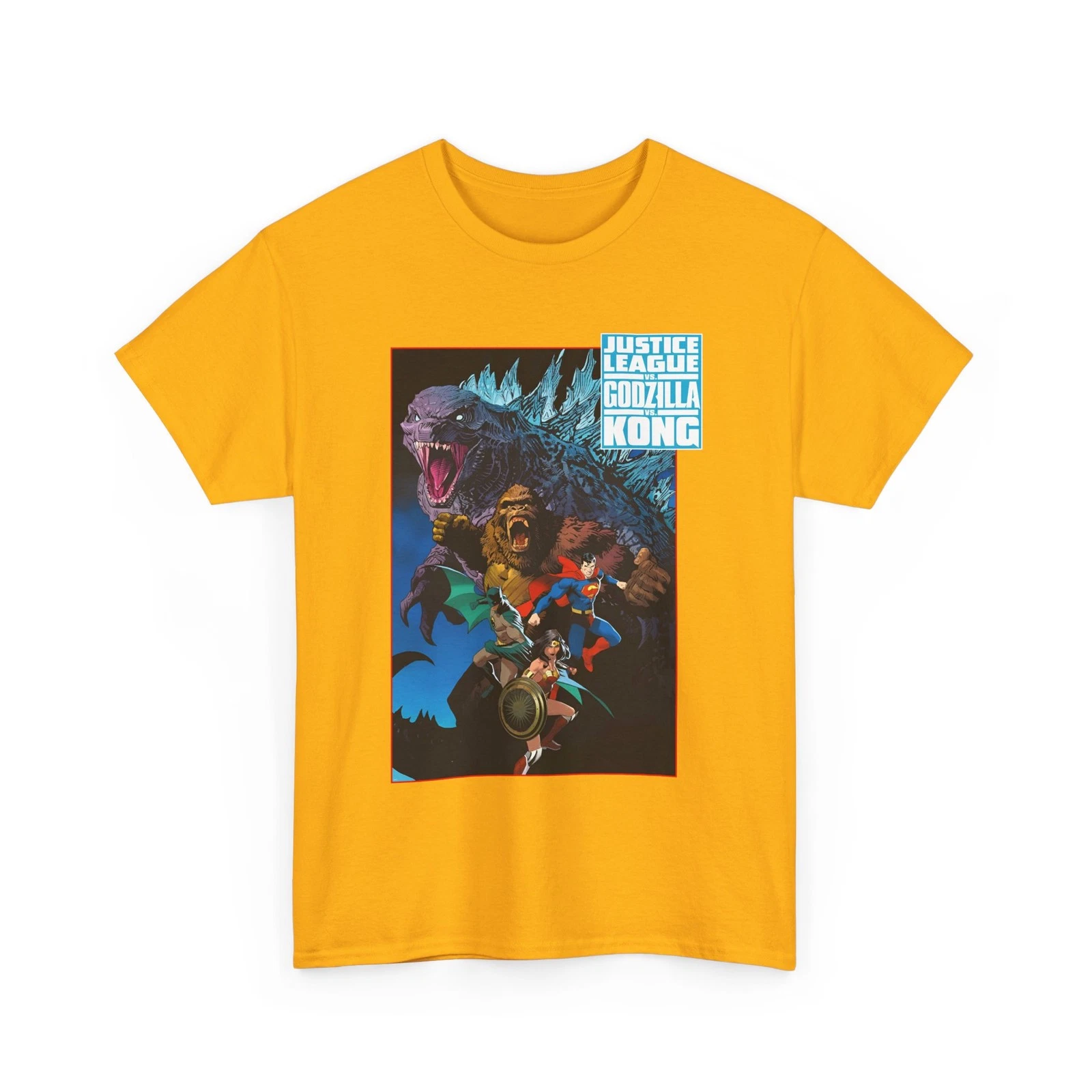 Justice League Vs god zilla Vs Kong T-Shirt - Dan Mora Art - Superman - DC Comics
