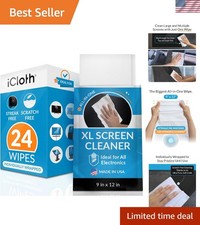 XL Screen Cleaning Wipes - Lint-Free, Streak-Free, 24 Individually Wrapped Wipes