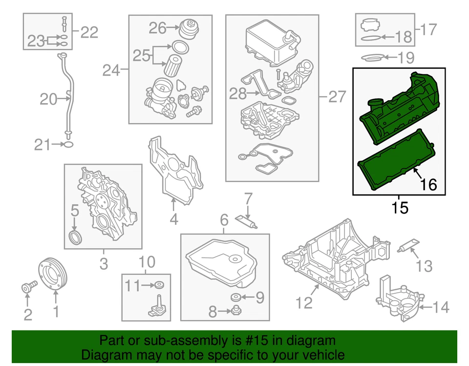 Cubierta de válvula original Audi 059-103-470-AS Foto 2 de 2