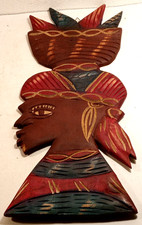 MASCHERA TRIBALE AFRICANA IN LEGNO INTAGLIATO A MANO-ARTE ETNICA