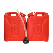 2 New Genuine Scepter Red Military Fuel Can MFC 5 Gallon / 20 L And 1 Spout Fuel