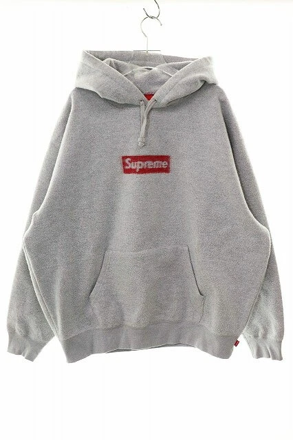 supreme 23SS SWEAT À CAPUCHE LOGO INTÉRIEUR BRUYÈRE gris tailleL intérieur