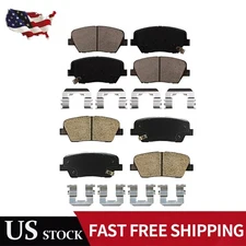 Front and Rear Ceramic Brake Pads w/ Hardware for Hyundai Santa Fe Kia Sorento