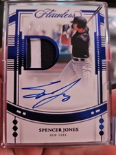 2023 Flawless Spencer Jones NYY NY Yankees Auto RC Patch Sapphire /15 Blue 