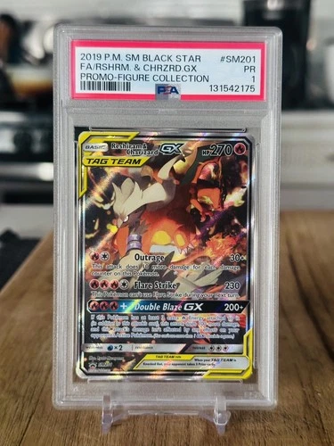 2019 POKEMON SM BLACK STAR PROMOS #SM201 RESHIRAM CHARIZARD GX TAG TEAM PSA 1 💎