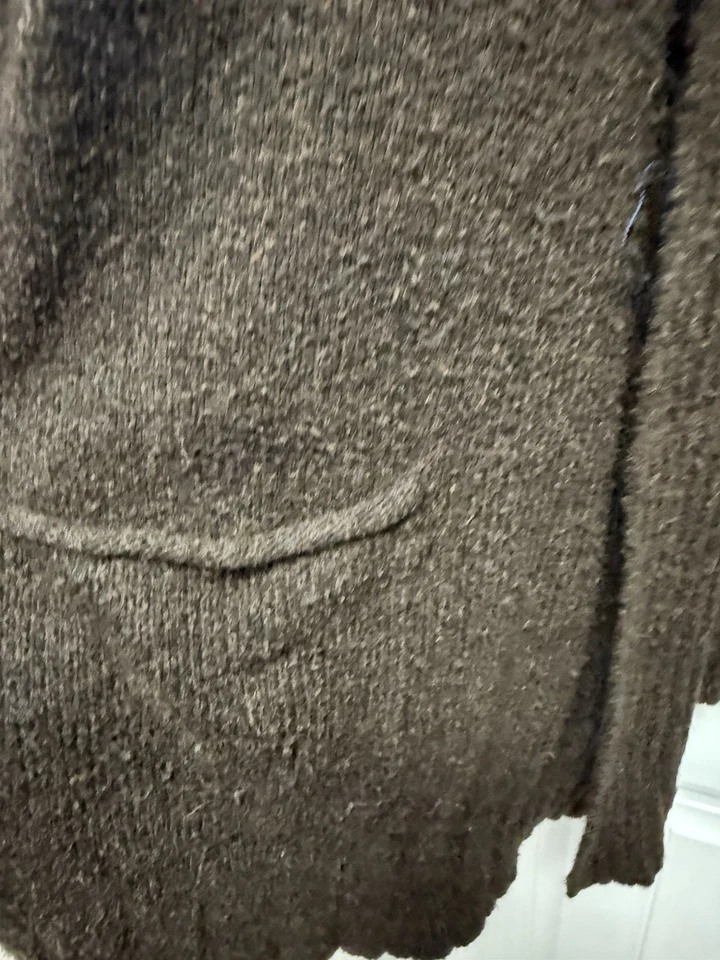 Cárdigan Sonoma Esponjoso Acogedor Marrón Frente Abierto 3X Foto 3 de 4