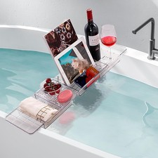 Acrylic Bathtub Tray Expandable Bath Caddy Tray Bathtub Bath Tub Tray Table