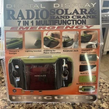 Hercules radio solar and hand crank seven in one multifunction emergency