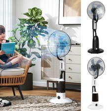 Spray Misting Fan, Floor Fan with Water Mist Spray, 70° Oscillation, Refurbished
