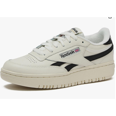 Reebok Women's Club C Double Sneaker, Chalk/Core Black, 10