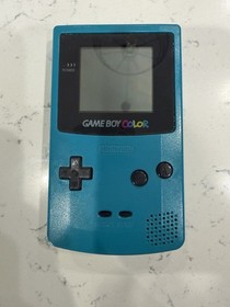 Nintendo Gameboy Color CGB-001 Teal Blue Handheld Console & 1 Game Tested VIDEO!
