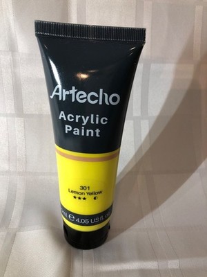Artecho Professional Acrylic Paint, Lemon Yello (120ml 4.05oz) Tubes New Sealed