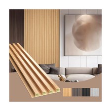 OUZUGIE WPC Acoustic Slat Wall Paneling, 8-Pack 96 x 6 Inches 3D Wall Panels ...