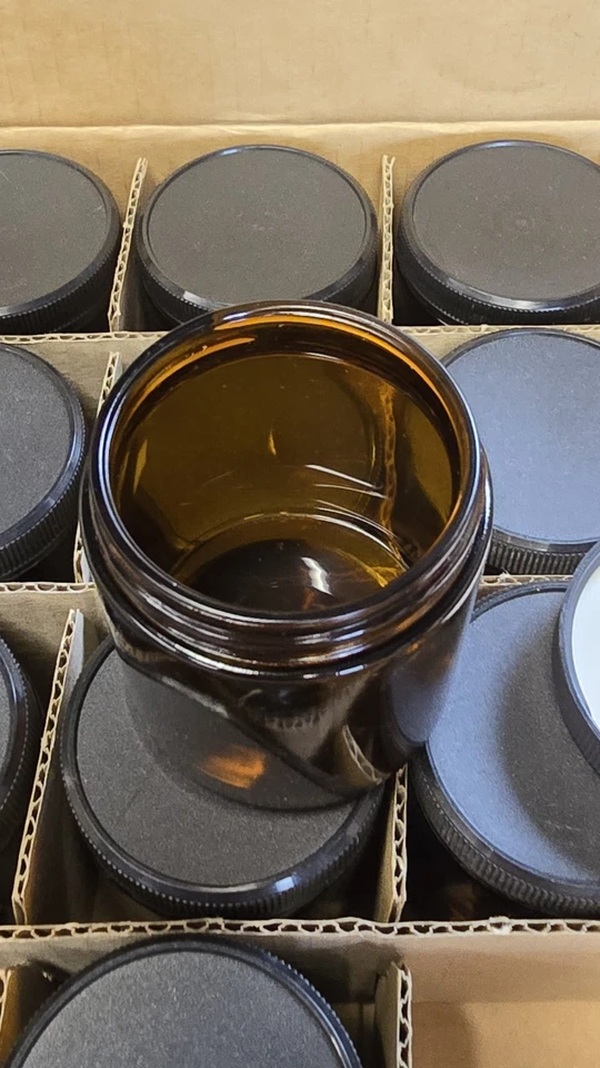 Versatile 4oz Amber Glass Jars with Secure Plastic Black Lids 24pc - Image 4 of 4