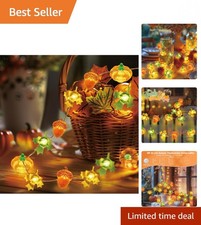 Battery Operated 30 LED Fall Leaf Fairy Lights - Perfect for Thanksgiving