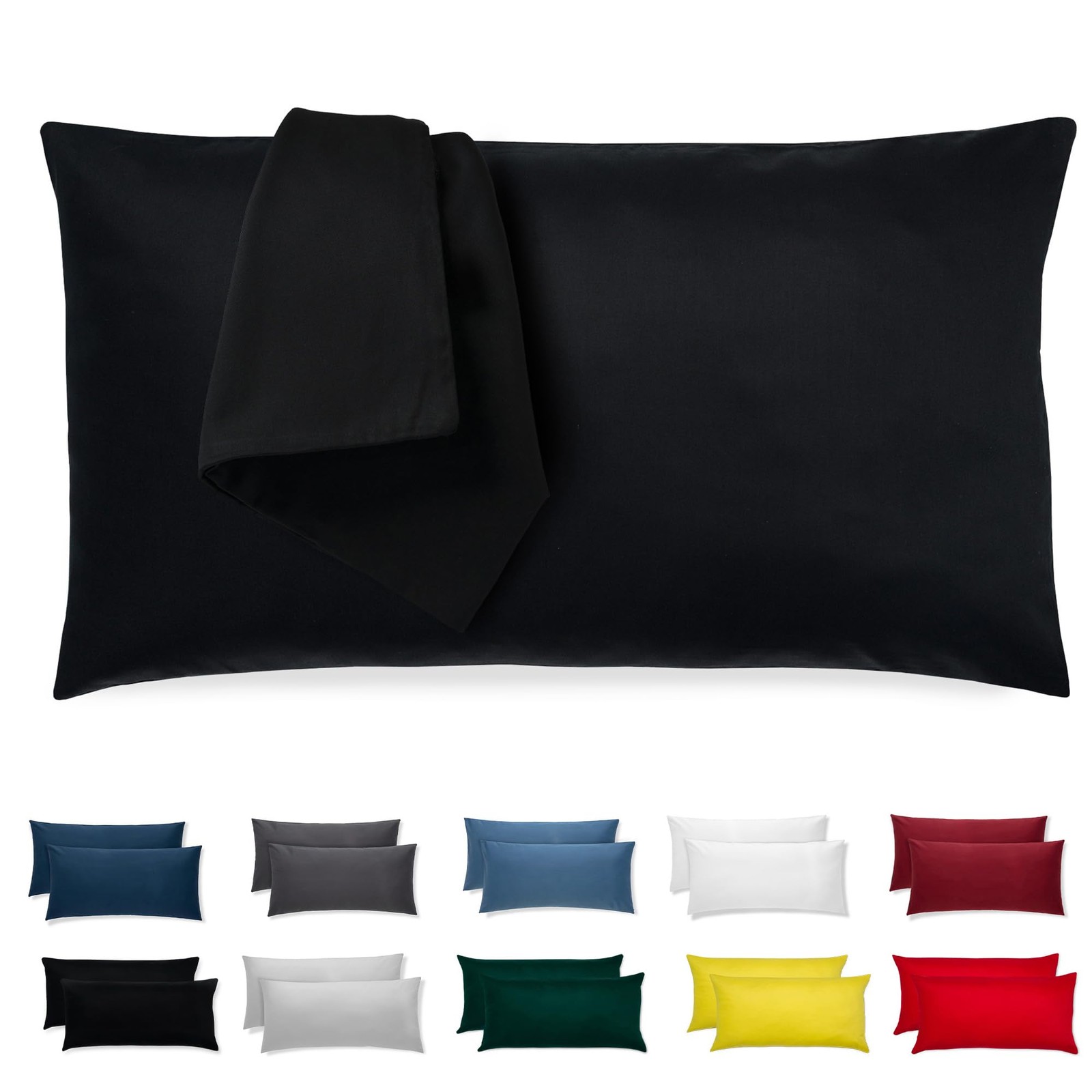 Housse coussin 30x50 coton satin contre les plis de sommeil et cheveux emmeles