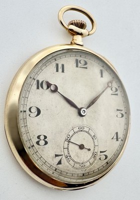 Rolex Circa 1926 9K Solid Gold Rare Engine Turn Dial Open Face