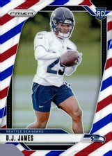 2024 Panini Prizm #322 D.J. James Red White and Blue