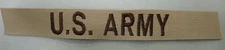 U.S. ARMY TAG TAPE  DESERT CAMO BDU SHIRT KHAKI TAN  BROWN LETTERING