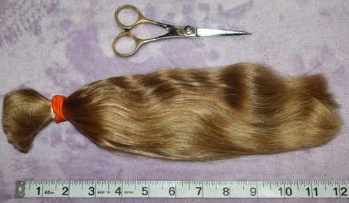 HAIR REBORN WIG 12 IN 2.4oz BABYFINE CHILDS WAVY BLONDE BLENDS PONYTAIL C1 - Picture 2 of 12